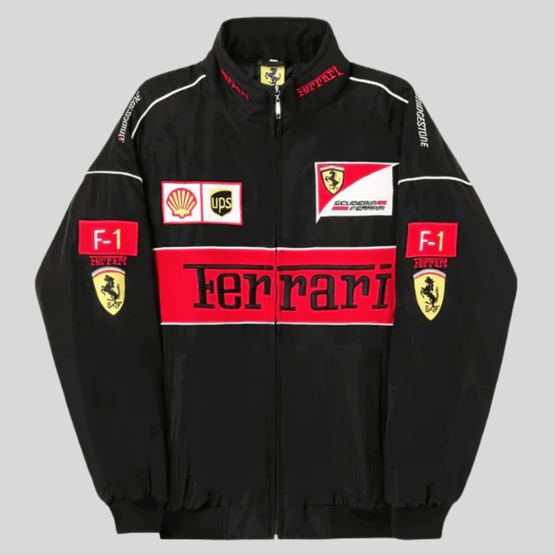 Veste de Course Ferrari Vintage Unisexe – Style Rétro F1