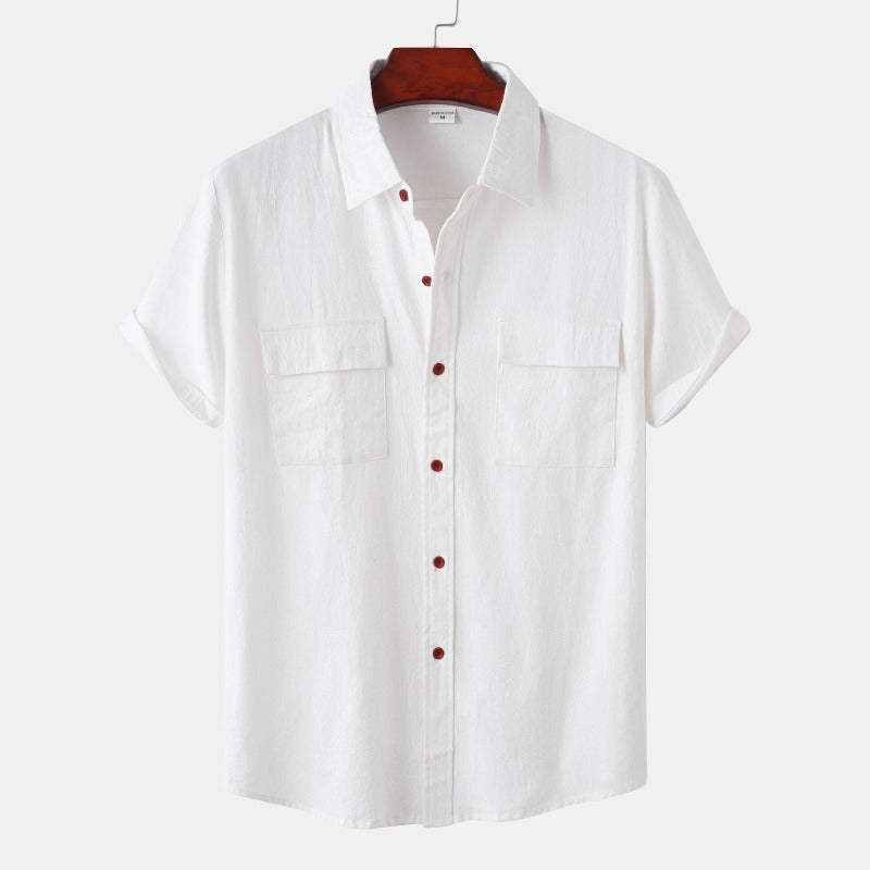 Chemise en Lin pour Homme – Manches Courtes – Légère & Élégante pour l’Été