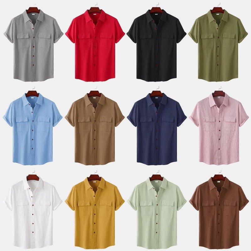 Chemise en Lin pour Homme – Manches Courtes – Légère & Élégante pour l’Été