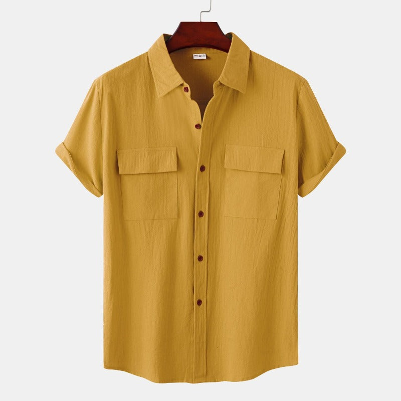 Chemise en Lin pour Homme – Manches Courtes – Légère & Élégante pour l’Été
