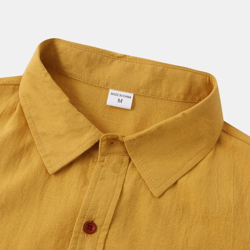Chemise en Lin pour Homme – Manches Courtes – Légère & Élégante pour l’Été