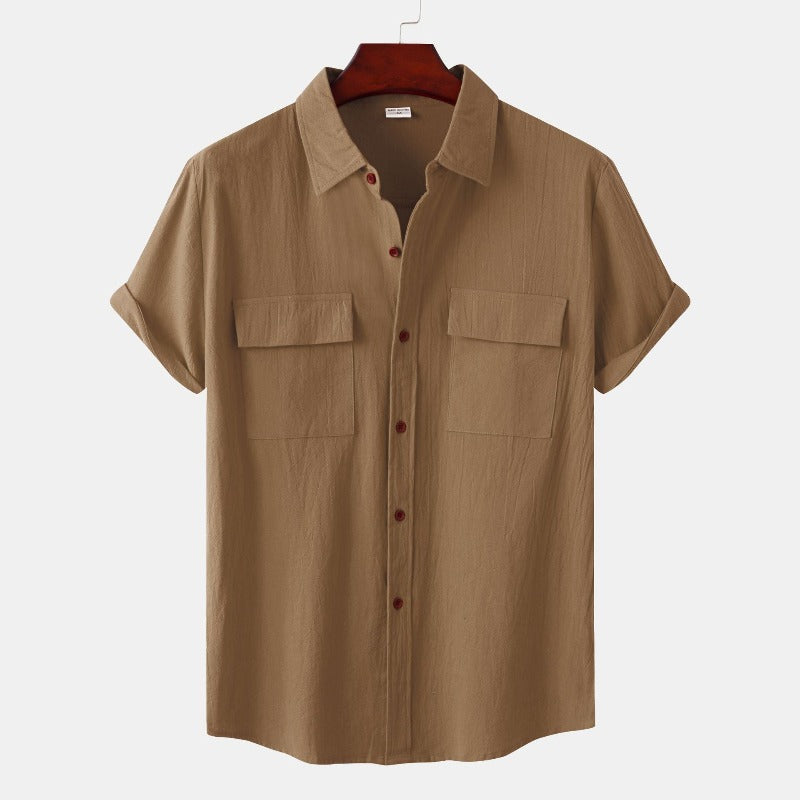 Chemise en Lin pour Homme – Manches Courtes – Légère & Élégante pour l’Été