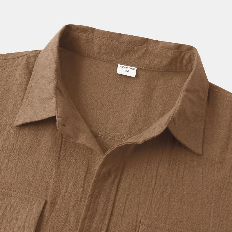 Chemise en Lin pour Homme – Manches Courtes – Légère & Élégante pour l’Été