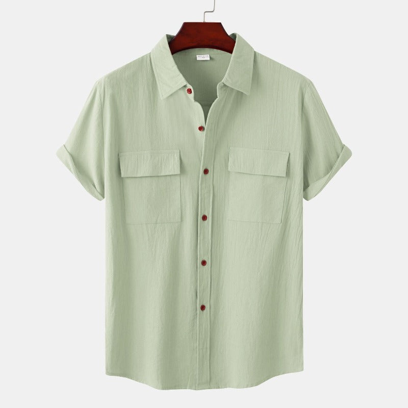 Chemise en Lin pour Homme – Manches Courtes – Légère & Élégante pour l’Été