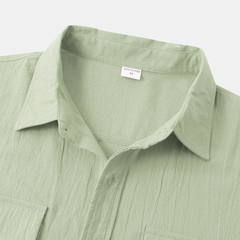 Chemise en Lin pour Homme – Manches Courtes – Légère & Élégante pour l’Été