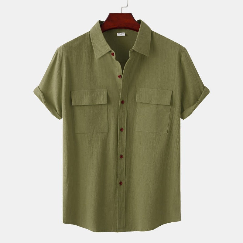 Chemise en Lin pour Homme – Manches Courtes – Légère & Élégante pour l’Été