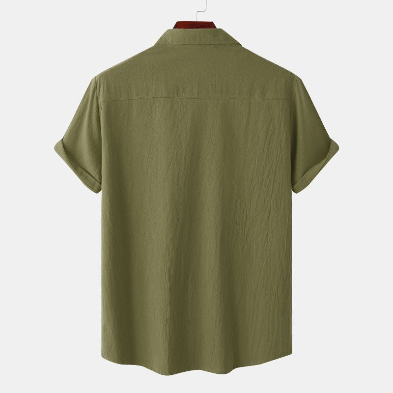 Chemise en Lin pour Homme – Manches Courtes – Légère & Élégante pour l’Été
