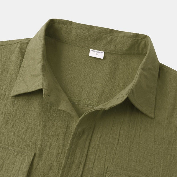 Chemise en Lin pour Homme – Manches Courtes – Légère & Élégante pour l’Été