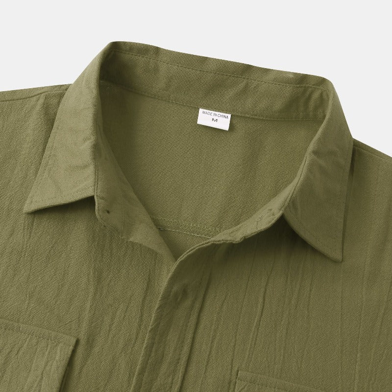 Chemise en Lin pour Homme – Manches Courtes – Légère & Élégante pour l’Été