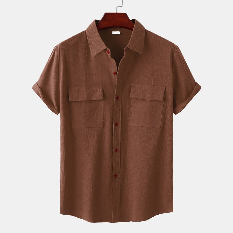 Chemise en Lin pour Homme – Manches Courtes – Légère & Élégante pour l’Été