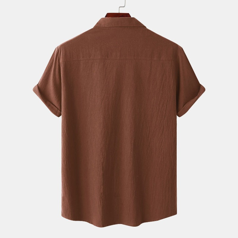 Chemise en Lin pour Homme – Manches Courtes – Légère & Élégante pour l’Été
