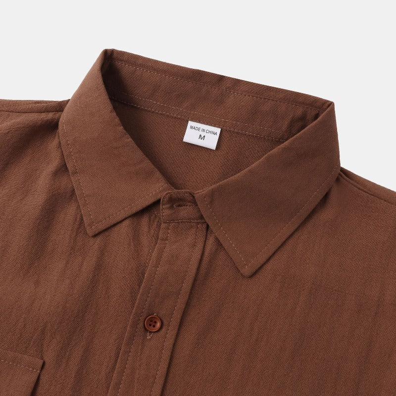 Chemise en Lin pour Homme – Manches Courtes – Légère & Élégante pour l’Été