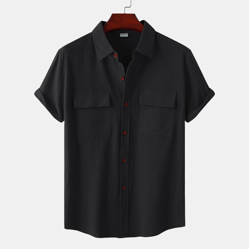 Chemise en Lin pour Homme – Manches Courtes – Légère & Élégante pour l’Été