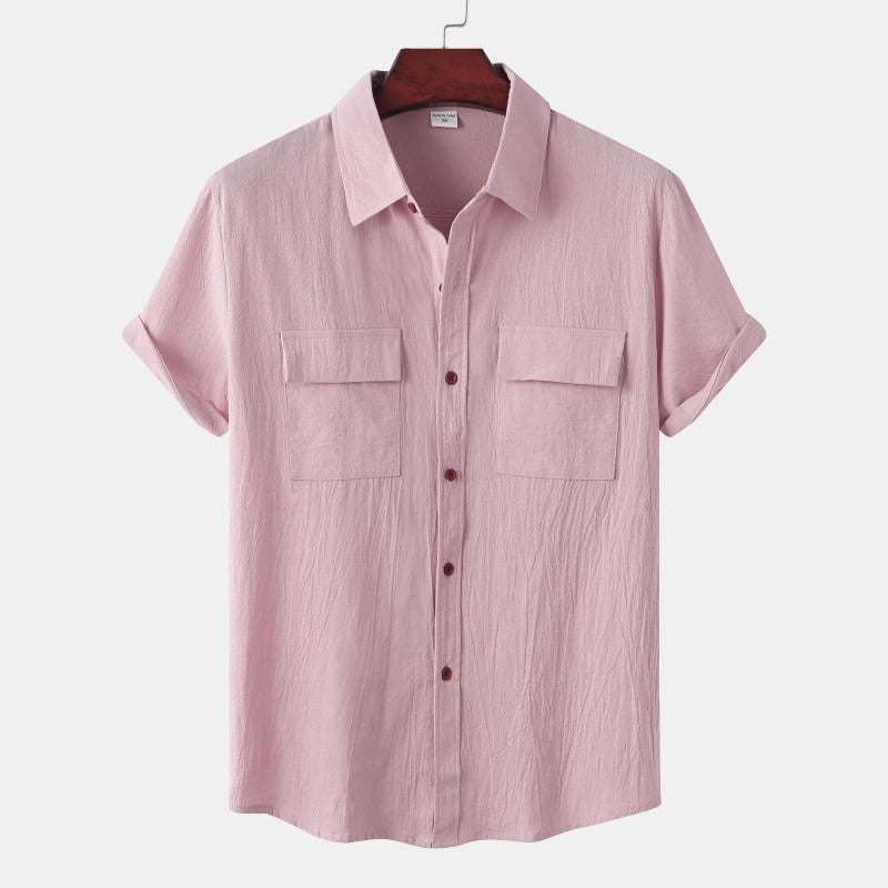 Chemise en Lin pour Homme – Manches Courtes – Légère & Élégante pour l’Été