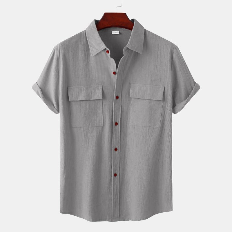 Chemise en Lin pour Homme – Manches Courtes – Légère & Élégante pour l’Été
