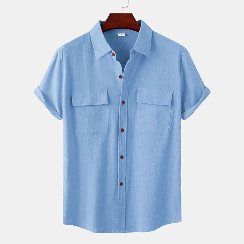 Chemise en Lin pour Homme – Manches Courtes – Légère & Élégante pour l’Été