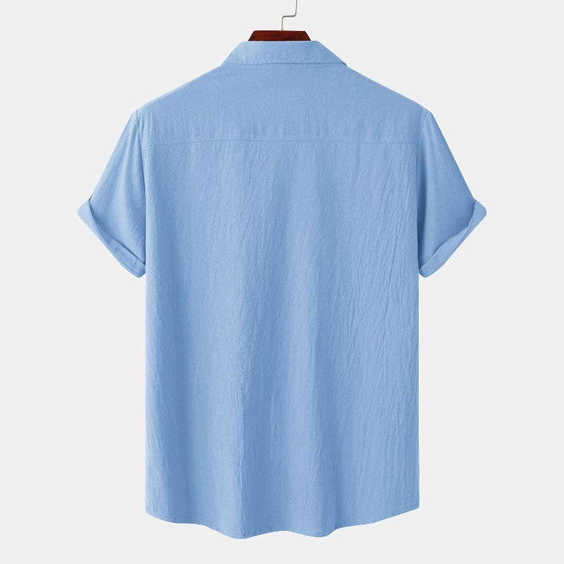 Chemise en Lin pour Homme – Manches Courtes – Légère & Élégante pour l’Été