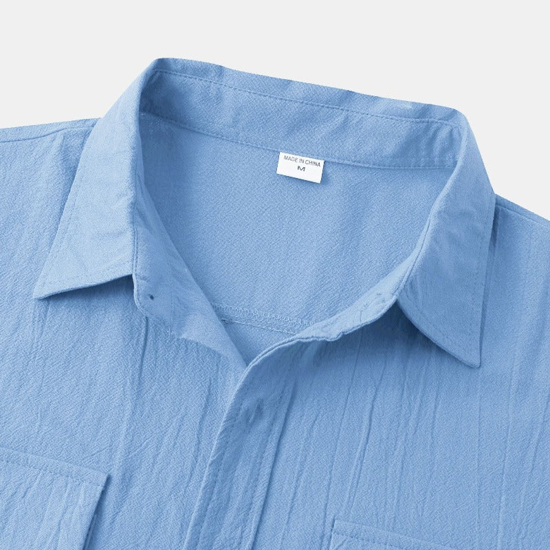 Chemise homme à manches courtes en coton/viscose/lin mélan... ecru | GEMO Chemise homme à manches courtes en coton/viscose/lin mélan... ecru | GEMO