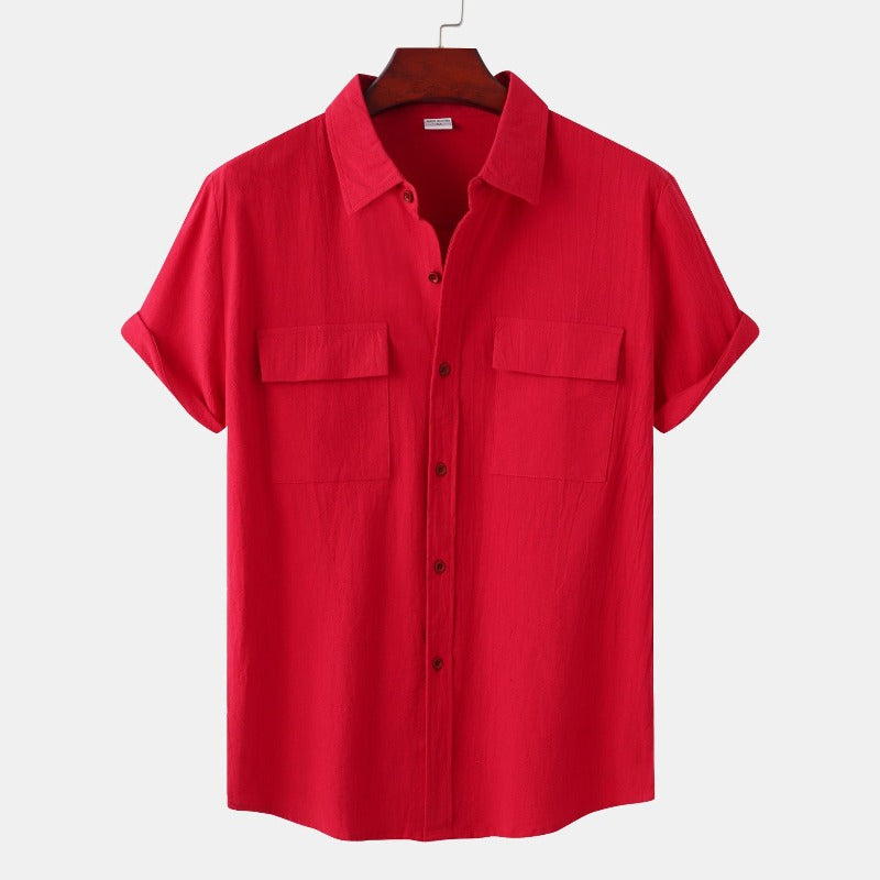 Chemise en Lin pour Homme – Manches Courtes – Légère & Élégante pour l’Été
