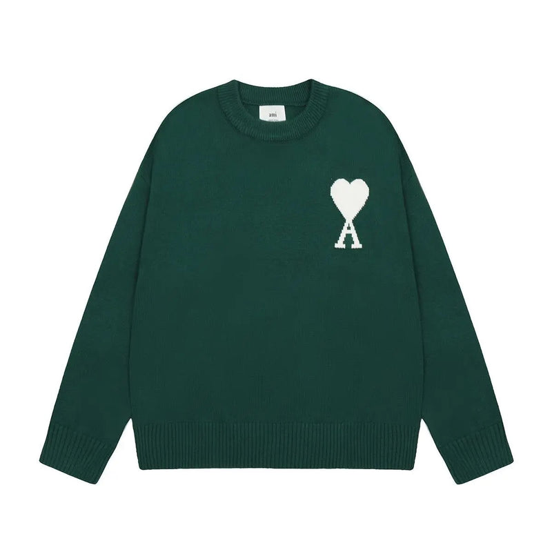 Pull en Laine Unisexe HeartLoom – Design Élégant avec Logo Cœur