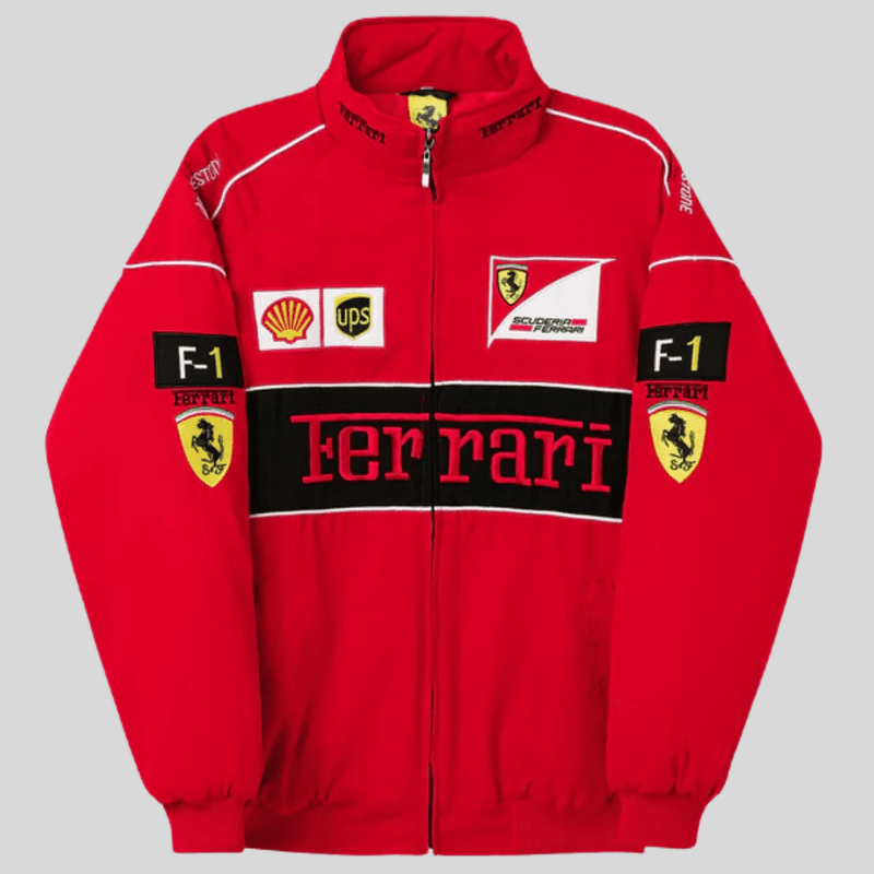 Veste de Course Ferrari Vintage Unisexe – Style Rétro F1