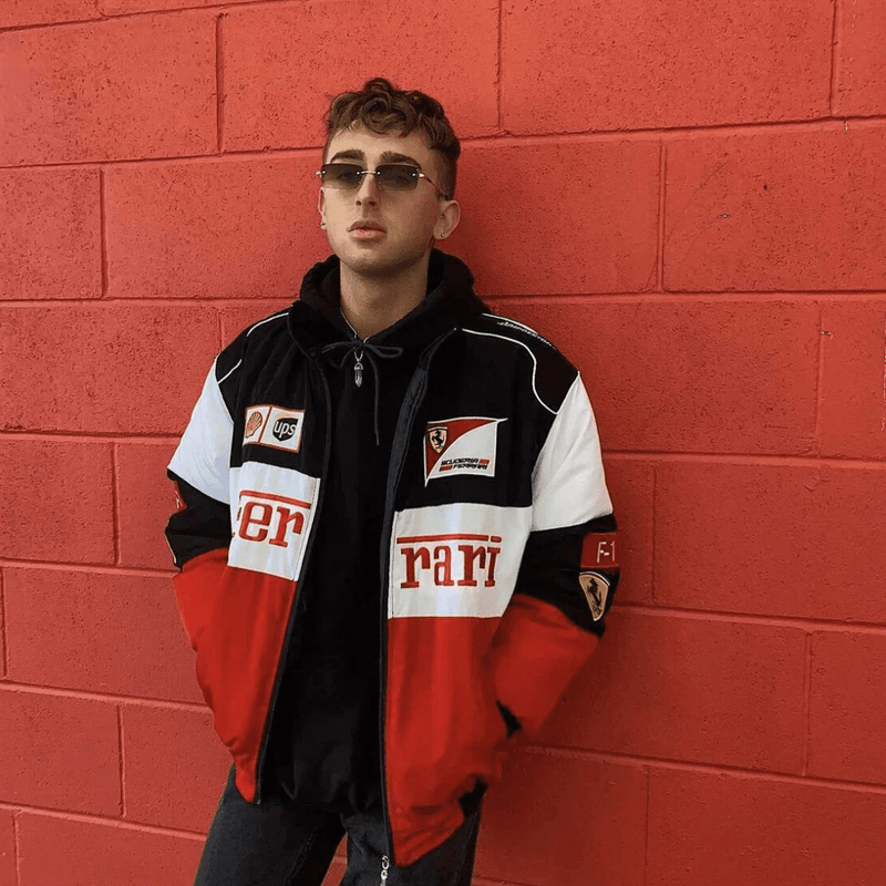 Veste de Course Ferrari Vintage Unisexe – Style Rétro F1