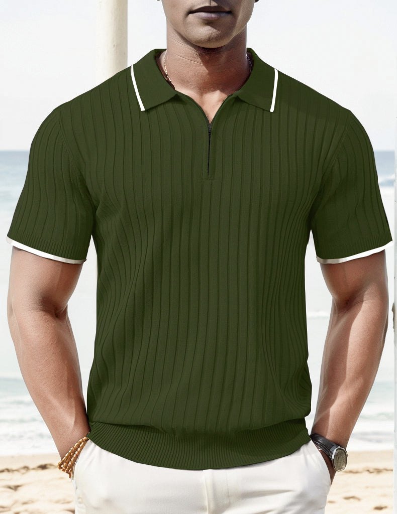 Polo Aule en Maille Côtelée – Style Estival & Confort Moderne