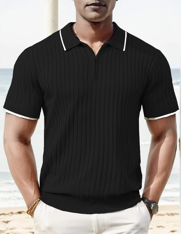 Polo Aule en Maille Côtelée – Style Estival & Confort Moderne