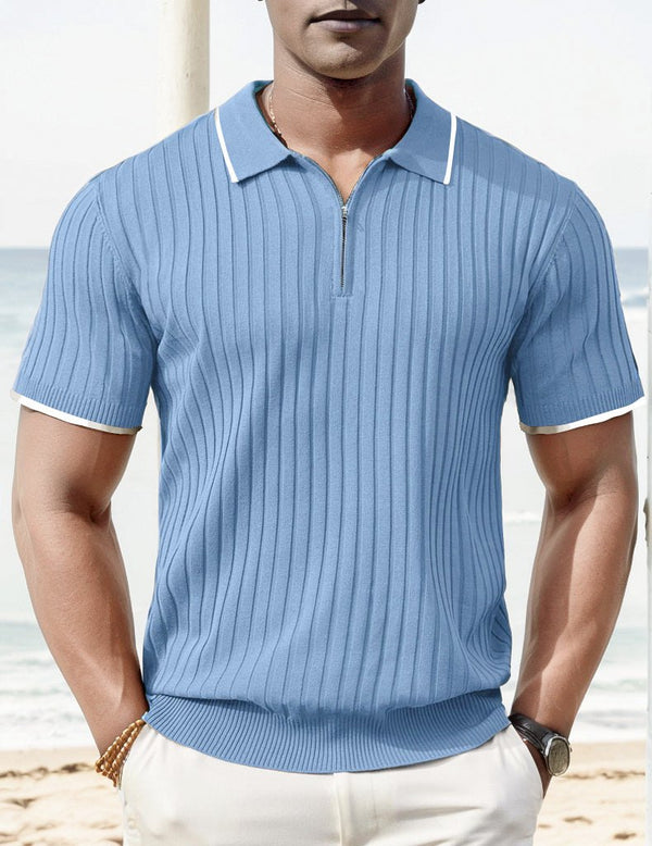 Polo Aule en Maille Côtelée – Style Estival & Confort Moderne