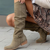 Amara | Bottes Hautes en Cuir Suédine Élégantes