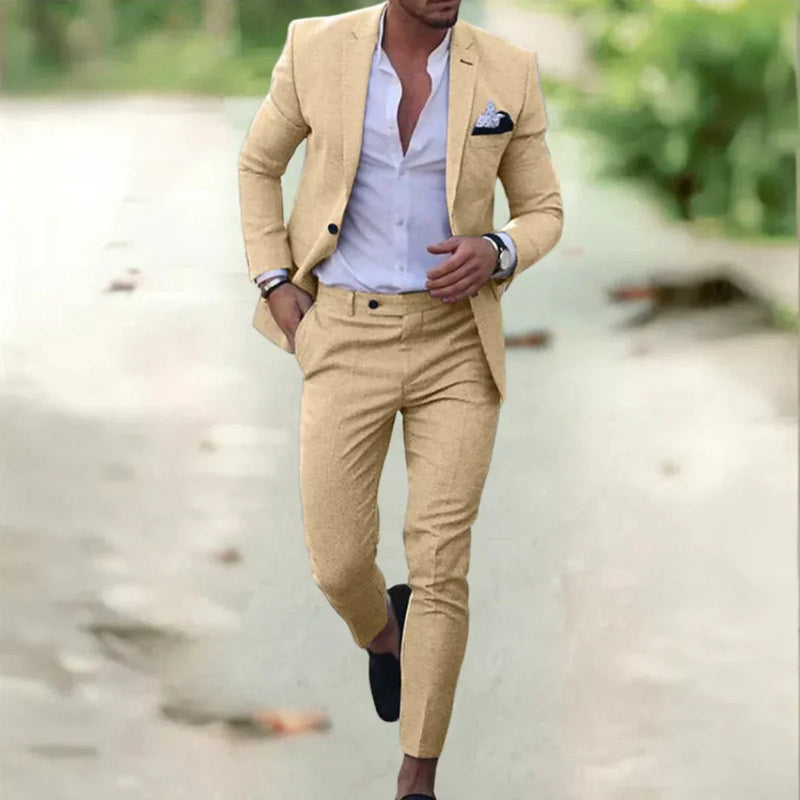 Lorenzo | Costume Lin Coton Homme Slim Fit Été