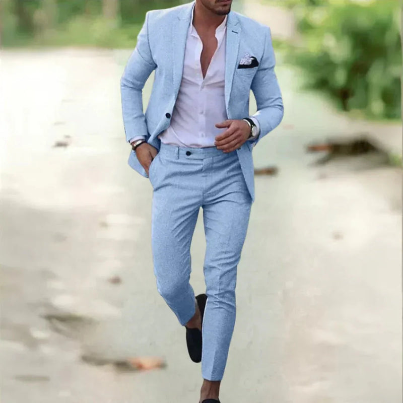 Lorenzo | Costume Lin Coton Homme Slim Fit Été
