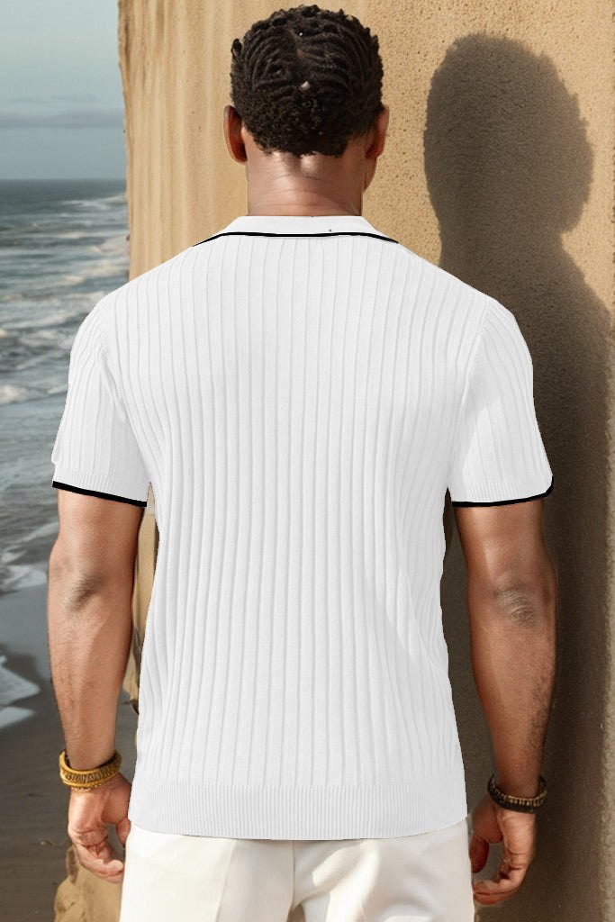 Polo Aule en Maille Côtelée – Style Estival & Confort Moderne