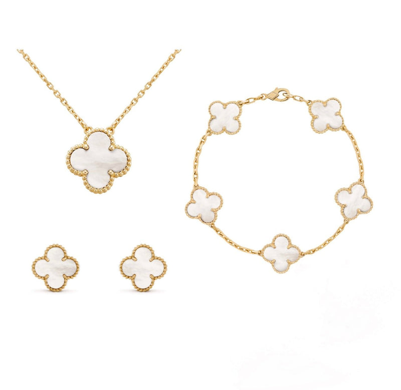 Set de Bijoux Frida Clover – Élégance intemporelle avec collier, bracelet et boucles d'oreilles