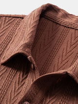 Polo Tricoté à Motif Jacquard Géométrique – Élégance Moderne & Confort Absolu