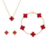 Set de Bijoux Frida Clover – Élégance intemporelle avec collier, bracelet et boucles d'oreilles